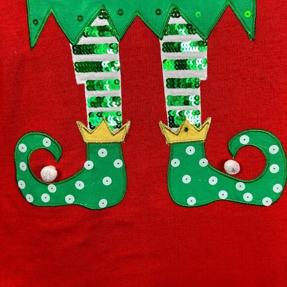 Onque Casual Sweater Womens Medium Ugly Christmas Xmas Red Stripe Elk Embellish - Picture 5 of 7